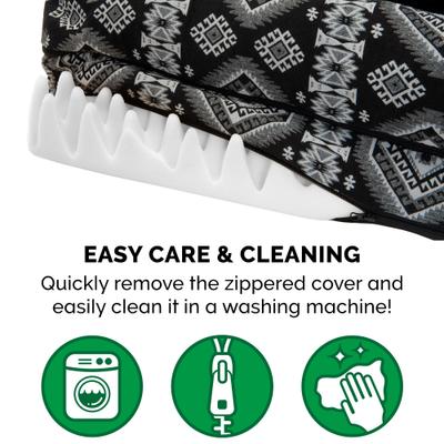 Show full view: FurHaven Southwest Kilim Orthopedic Deluxe Chaise Dog & Cat Bed, Black Medallion, Jumbo slide 8 of 10