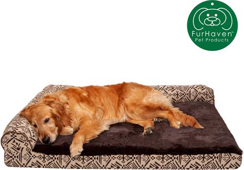 Show full view: FurHaven Southwest Kilim Orthopedic Deluxe Chaise Dog & Cat Bed, Desert Brown, Jumbo slide 5 of 11
