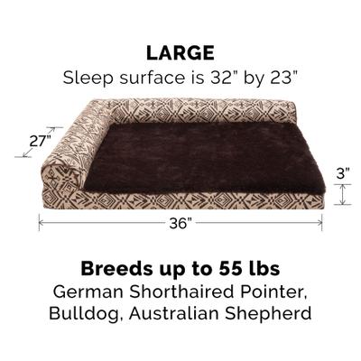 Show full view: FurHaven Southwest Kilim Orthopedic Deluxe Chaise Dog & Cat Bed, Desert Brown, Large slide 5 of 10