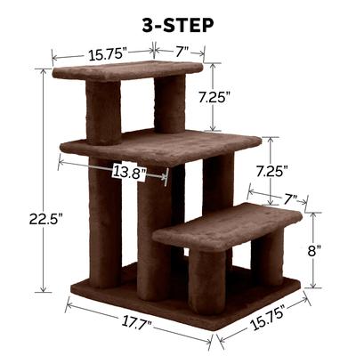 Show full view: FurHaven Steady Paws Cat & Dog Stairs, Brown, 3-Step slide 5 of 8