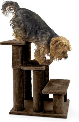 Show full view: FurHaven Steady Paws Cat & Dog Stairs, Brown, 3-Step slide 7 of 8
