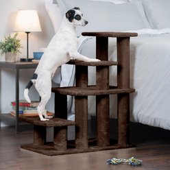 FurHaven Steady Paws Cat & Dog Stairs, Brown, 4-Step