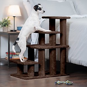 FurHaven Steady Paws Cat & Dog Stairs, Brown, 4-Step