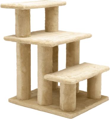 Show full view: FurHaven Steady Paws Cat & Dog Stairs, Cream, 3-Step slide 2 of 7