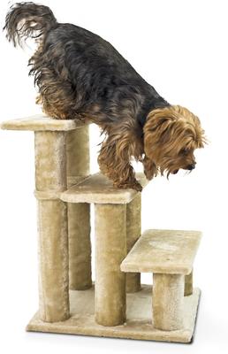 Show full view: FurHaven Steady Paws Cat & Dog Stairs, Cream, 3-Step slide 5 of 7