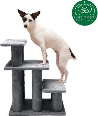 Show full view: FurHaven Steady Paws Cat & Dog Stairs, Gray, 3-Step slide 4 of 7