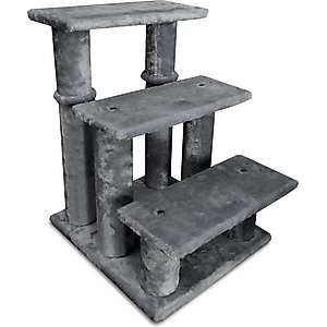 FurHaven Steady Paws Cat & Dog Stairs, Gray, 3-Step