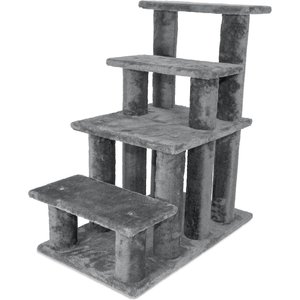 FurHaven Steady Paws Cat & Dog Stairs, Gray, 4-Step