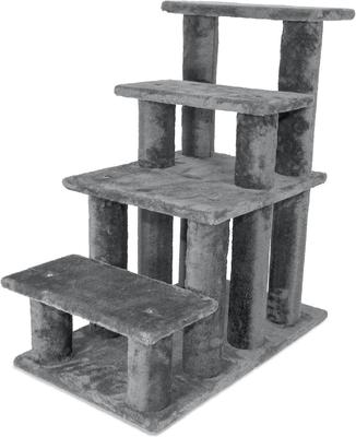 Show full view: FurHaven Steady Paws Cat & Dog Stairs, Gray, 4-Step slide 2 of 5