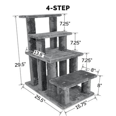 Show full view: FurHaven Steady Paws Cat & Dog Stairs, Gray, 4-Step slide 4 of 5