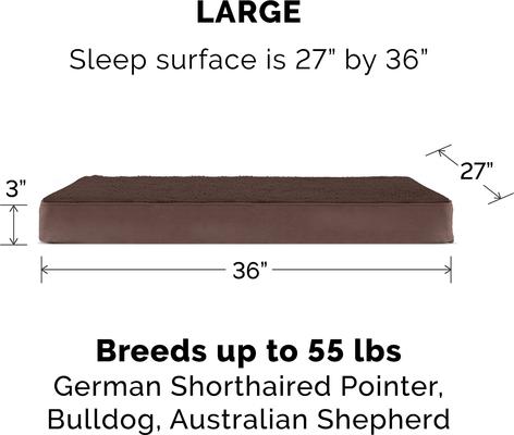 Show full view: FurHaven Terry Deluxe Cooling Gel Pillow Cat & Dog Bed with Removable Cover, Espresso, Large slide 4 of 9