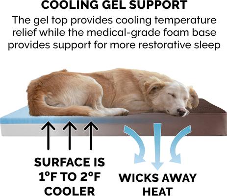 Show full view: FurHaven Terry Deluxe Cooling Gel Pillow Cat & Dog Bed with Removable Cover, Espresso, Large slide 6 of 9