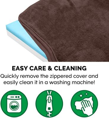 Show full view: FurHaven Terry Deluxe Cooling Gel Pillow Cat & Dog Bed with Removable Cover, Espresso, Large slide 7 of 9