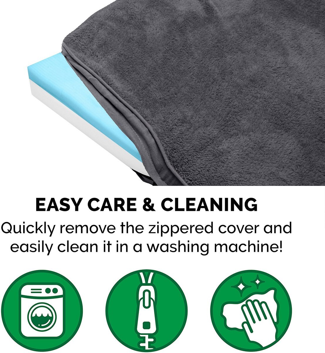 FurHaven Terry Deluxe Cooling Gel Pillow Cat & Dog Bed with Removable Cover