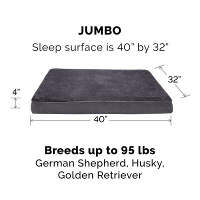 Show full view: FurHaven Terry Deluxe Cooling Gel Pillow Cat & Dog Bed with Removable Cover, Gray, Jumbo slide 5 of 10