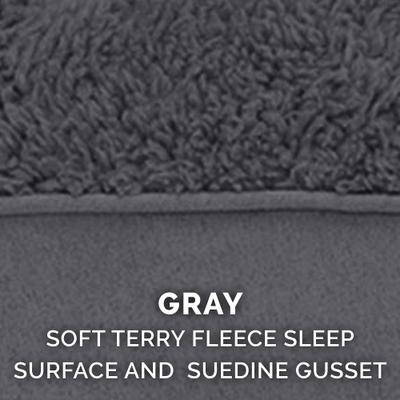Show full view: FurHaven Terry Deluxe Cooling Gel Pillow Cat & Dog Bed with Removable Cover, Gray, Jumbo slide 9 of 10