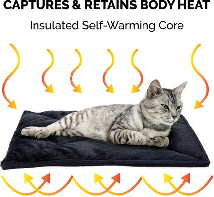Show full view: FurHaven ThermaNAP Faux Fur Self-Warming Dog & Cat Mat, Black, Small slide 6 of 9