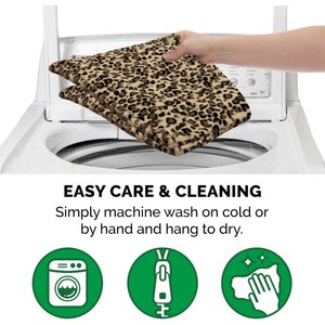 FurHaven ThermaNAP Faux Fur Self-Warming Dog & Cat Mat, Leopard, Small
