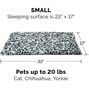FurHaven ThermaNAP Faux Fur Self-Warming Dog & Cat Mat, Snow Leopard, Small