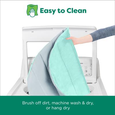 Show full view: FurHaven Trail Pup Packable Stuff Sack Travel Pillow Dog Bed, Aqua & Granite Gray, Small slide 7 of 11