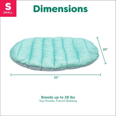 Show full view: FurHaven Trail Pup Packable Stuff Sack Travel Pillow Dog Bed, Aqua & Granite Gray, Small slide 8 of 11