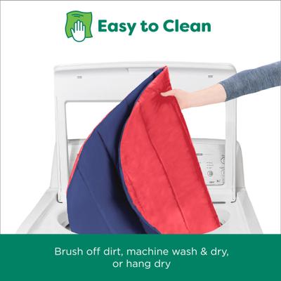 Show full view: FurHaven Trail Pup Packable Stuff Sack Travel Pillow Dog Bed, Flame Red & True Blue, Large slide 7 of 11