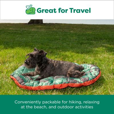Show full view: FurHaven Trail Pup Packable Stuff Sack Travel Pillow Dog Bed, Paprika & Camo-Paw, Large slide 5 of 11