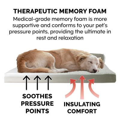 Show full view: FurHaven Two-Tone Deluxe Chaise Memory Top Cat & Dog Bed with Removable Cover, Dark Sage, Jumbo slide 7 of 11