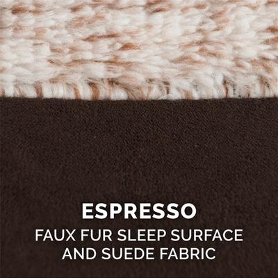 Show full view: FurHaven Two-Tone Deluxe Chaise Memory Top Cat & Dog Bed with Removable Cover, Espresso, Jumbo slide 10 of 12