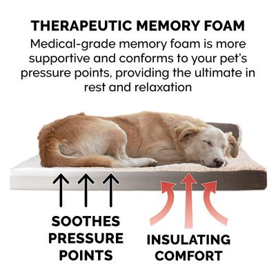 Show full view: FurHaven Two-Tone Deluxe Chaise Memory Top Cat & Dog Bed with Removable Cover, Espresso, Large slide 5 of 9