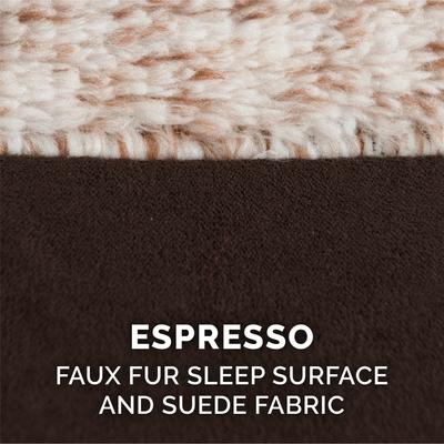 Show full view: FurHaven Two-Tone Deluxe Chaise Memory Top Cat & Dog Bed with Removable Cover, Espresso, Large slide 7 of 9