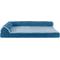 Show in main carousel: FurHaven Two-Tone Deluxe Chaise Memory Top Cat & Dog Bed with Removable Cover, Marine Blue, Large slide 4 of 12