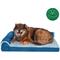 Show in main carousel: FurHaven Two-Tone Deluxe Chaise Memory Top Cat & Dog Bed with Removable Cover, Marine Blue, Large slide 5 of 12