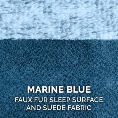 Show full view: FurHaven Two-Tone Deluxe Chaise Memory Top Cat & Dog Bed with Removable Cover, Marine Blue, Large slide 10 of 12