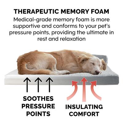 Show full view: FurHaven Two-Tone Deluxe Chaise Memory Top Cat & Dog Bed with Removable Cover, Stone Gray, Jumbo Plus slide 7 of 11