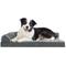 Show in main carousel: FurHaven Two-Tone Deluxe Chaise Memory Top Cat & Dog Bed with Removable Cover, Stone Gray, Large slide 1 of 11