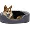 Show in main carousel: FurHaven Two-Tone Faux Fur & Suede Oval Dog & Cat Bed, Gray, Large slide 4 of 10