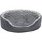 Show in main carousel: FurHaven Two-Tone Faux Fur & Suede Oval Dog & Cat Bed, Gray, Large slide 5 of 10