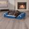 Show in main carousel: FurHaven Two-Tone Fur & Suede Orthopedic Cat & Dog Bed with Removable Cover, Marine Blue, Large slide 1 of 10