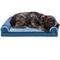 Show in main carousel: FurHaven Two-Tone Fur & Suede Orthopedic Cat & Dog Bed with Removable Cover, Marine Blue, Large slide 4 of 10