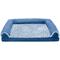 Show in main carousel: FurHaven Two-Tone Fur & Suede Orthopedic Cat & Dog Bed with Removable Cover, Marine Blue, Large slide 5 of 10