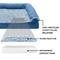 Show in main carousel: FurHaven Two-Tone Fur & Suede Orthopedic Cat & Dog Bed with Removable Cover, Marine Blue, Large slide 6 of 10