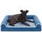 Show in main carousel: FurHaven Two-Tone Fur & Suede Orthopedic Cat & Dog Bed with Removable Cover, Marine Blue, Medium slide 4 of 10
