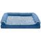 Show in main carousel: FurHaven Two-Tone Fur & Suede Orthopedic Cat & Dog Bed with Removable Cover, Marine Blue, Medium slide 5 of 10