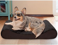 FurHaven Ultra Plush Luxe Lounger Cooling Gel Dog Bed with Removable Cover, Chocolate, Medium