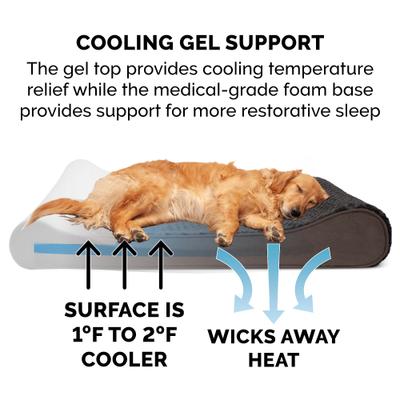 Show full view: FurHaven Ultra Plush Luxe Lounger Cooling Gel Dog Bed with Removable Cover, Chocolate, Medium slide 7 of 10