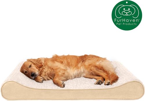 Show full view: FurHaven Ultra Plush Luxe Lounger Cooling Gel Dog Bed with Removable Cover, Cream, Jumbo slide 4 of 10