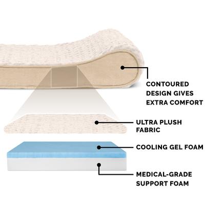 Show full view: FurHaven Ultra Plush Luxe Lounger Cooling Gel Dog Bed with Removable Cover, Cream, Jumbo slide 6 of 10