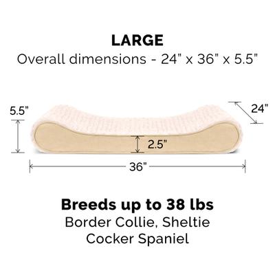 Show full view: FurHaven Ultra Plush Luxe Lounger Cooling Gel Dog Bed with Removable Cover, Cream, Large slide 5 of 10