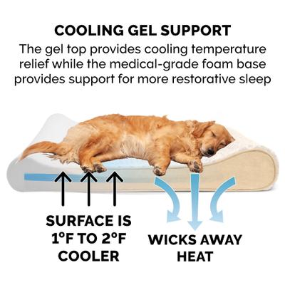 Show full view: FurHaven Ultra Plush Luxe Lounger Cooling Gel Dog Bed with Removable Cover, Cream, Large slide 7 of 10